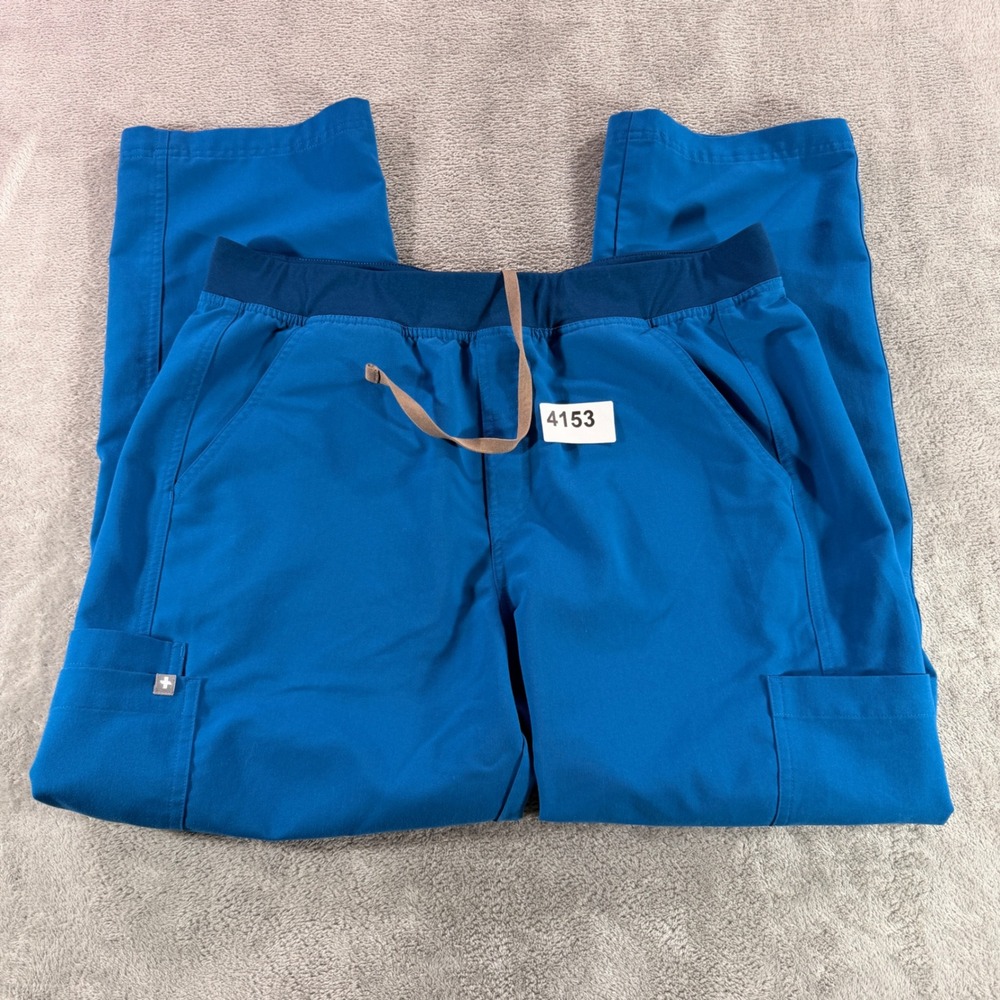 FIGS Technical Collection Scrub Pants Mens XL/S Blue Cargo Medical Trousers